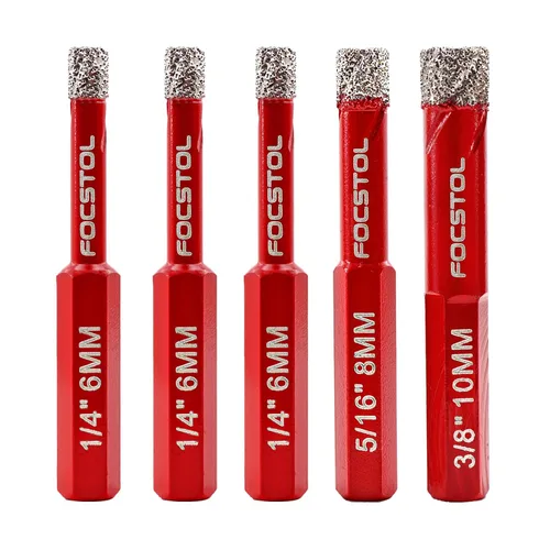 Miniatura 7 de FOCSTOL - Broca de núcleo de diamante de 1-3/8 pulgadas, 2 piezas de sierra de diamante de 1.378 in con vástago hexagonal para azulejos