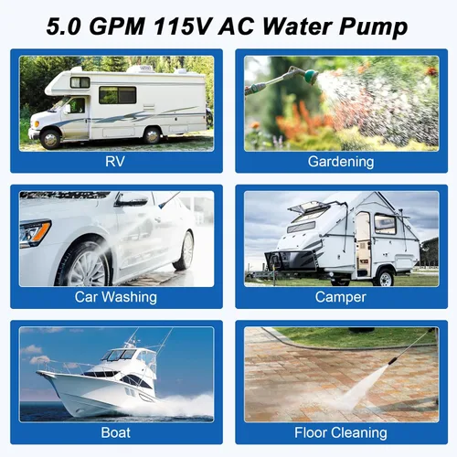 Miniatura 6 de DICMIC 5.0 GPM 115V AC 55 PSI Revolution Bomba de agua con interruptor de presión compatible con cámper, RV, ducha, rociador