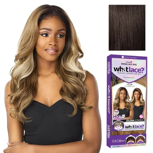Sensationnel What Lace Pelucas 13X6 - Zelena Frontal de Encaje Atado a Mano Sin Pegamento Sintético con Densidad Natural Línea de Cabello 2 MARRÓN
