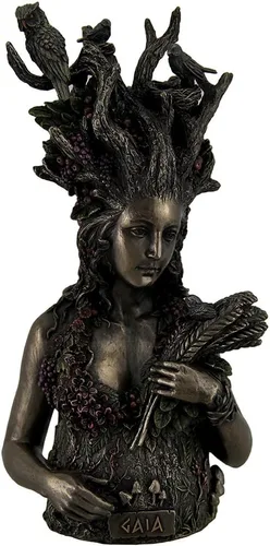 Veronese Design Estatuas de resina Estatua de Gaia Madre griega Tierra Diosa y madre ancestral de toda la vida 4.75 x 9.75 x 4.25 pulgadas, bronce