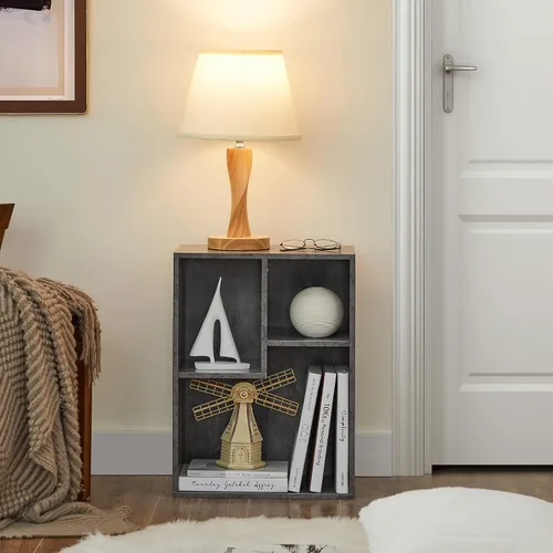 Miniatura 6 de VECELO Estantería pequeña de 3 cubos, bibliotecas modernas con estantes de hasta 12.8 pulgadas, apto para libros de texto de tamaño común, vertical