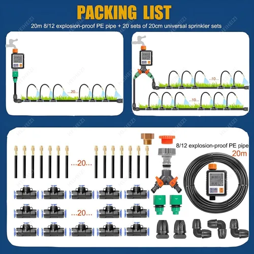 Miniatura 6 de New Quick Connector Drip Irrigation Kits,Automatic Irrigation System with 360-degree Bending Dropper,Adjustable atomizing Copper Nozzle for Watering