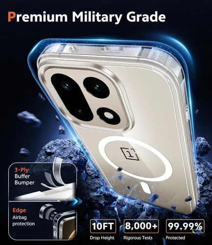 Miniatura 982 de FNTCASE Funda para iPhone 13 Pro-Max: Fundas magnéticas transparentes compatibles con Magsafe Slim anti amarillamiento protección contra caídas