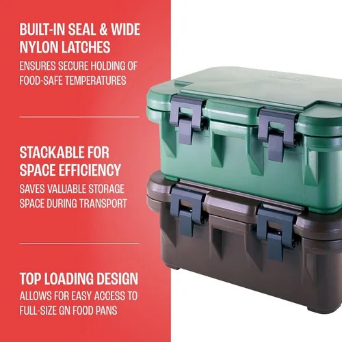 Miniatura 6 de Cambro Transportador de bandejas de alimentos aislado - Caja profunda de 15 cm y calentador de alimentos para catering y transporte - Carga superior