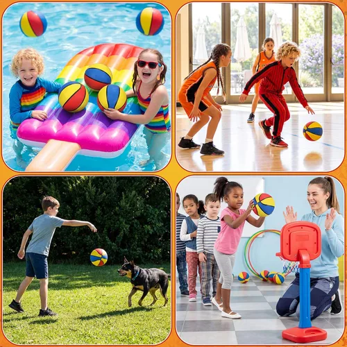 Miniatura 7 de Vinsot 6 Pack Mini Rubber Basketballs 7 Inch, Size 3 Pool Basketball for Mini Hoop Bulk Small Basket Balls for Indoor Outdoor Party Favors Arcade