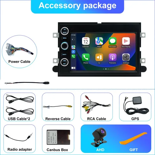 Miniatura 7 de Actualización de radio para Ford F150 2004-2008, F250 2006-2016, Ford E150/E250/E350 2009-2014, Expedition 2007-2014, Explorer Escape 7 pulgadas