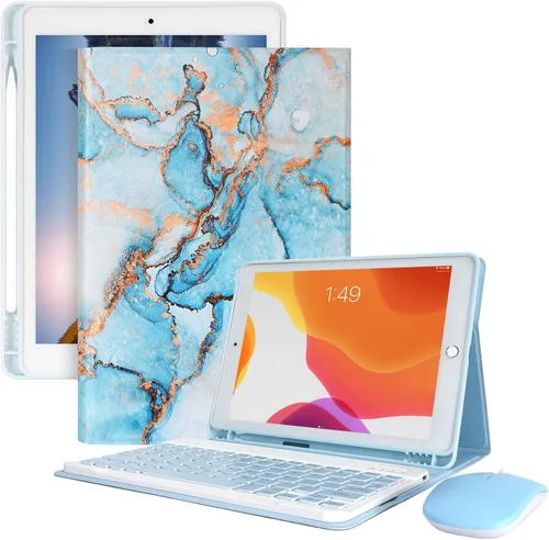 Miniatura 19 de Funda de teclado LAMA para iPad de 10.2 pulgadas, estuche inalámbrico con teclado con soporte para lápices para iPad de 10.2 y 10.5 pulgadas