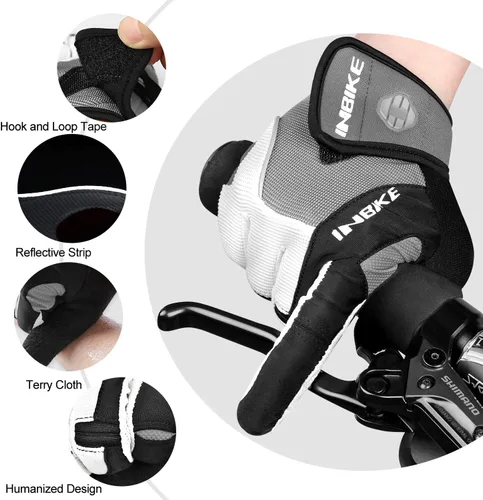 Miniatura 5 de INBIKE Guantes de ciclismo para hombre acolchados de gel de 0.197 in transpirables y resistentes al desgaste