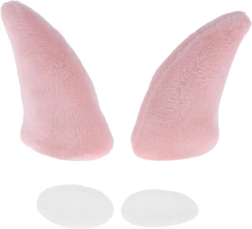 Accesorios para casco de motocicleta, decoración de cuernos de felpa para motocicleta, bicicleta, esquí, cascos de esquí, calcomanías de felpa rosa,