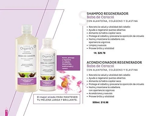 Miniatura 4 de Florigan Champú Hidratante Baba de Caracol 1lt.