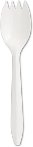 Miniatura 3 de Boardwalk SPORK - Cubertería de polipropileno de peso medio, tenedor, color blanco (caja de 1000)