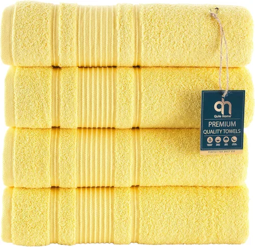Miniatura 40 de Juego de 4 toallas de baño, 100% algodón turco prémium, toallas turcas de alta calidad para baño, de secado rápido, suaves y absorbentes, incluye 4