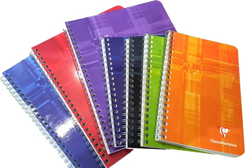 Clairefontaine - Juego de 2 cuadernos clásicos con encuadernación de alambre múltiple: una de 6 3/4 pulgadas x 8 5/8 pulgadas, 120 páginas y una de