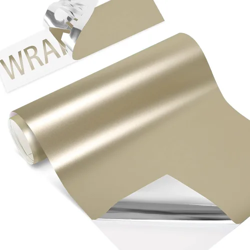 Miniatura 6 de Rollo de vinilo permanente dorado champán metálico mate de 12 pulgadas x 10 pies, vinilo dorado para letreros y letras