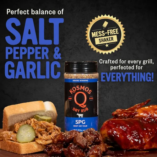 Miniatura 5 de Kosmos Q SPG BBQ Dry Rub, regalo del día del padre para él, condimento de ajo con azúcar de caña orgánica, barbacoa para pechuga, bistec, pollo