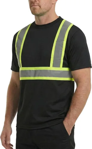 Miniatura 8 de HYCOPROT Hi Vis - Camisas de seguridad de manga corta para hombres y mujeres, camiseta reflectante de alta visibilidad para hombres y mujeres