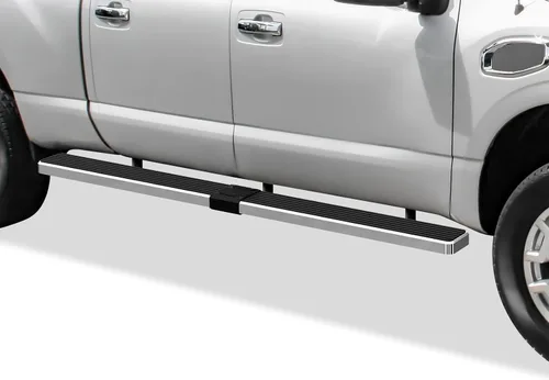 Miniatura 11 de APS Estribos de rueda a rueda con recubrimiento en polvo negro de 5 pulgadas, escalones laterales compatibles con Nissan Titan 2004-2025 Crew Cab