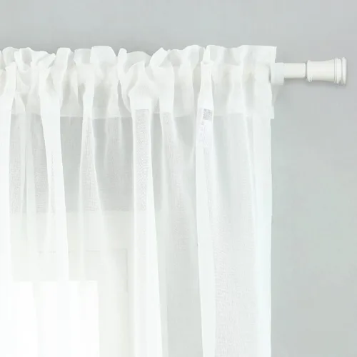 Miniatura 3 de VOGOL Cortinas traslúcidas blancas de 84 pulgadas de largo, cortinas de gasa ligeras bordadas de árbol para granja, 2 paneles de estilo campestre