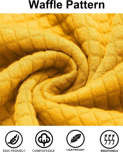 Miniatura 6 de COOFANDY - Sudadera con capucha para hombre, casual, de manga larga, con cordón ajustable y punto gofre