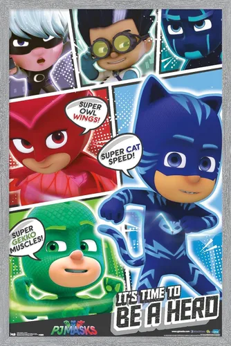 Miniatura 15 de Trends International PJ Masks - Póster de pared, 14.725 x 22.375 pulgadas, versión enmarcada de madera de granero