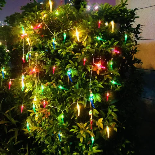 Miniatura 6 de Guirnalda de luces rojas de chile y pimienta, luces de noche de hadas, guirnalda de cobre, lámpara colgante con pilas para decoración del hogar