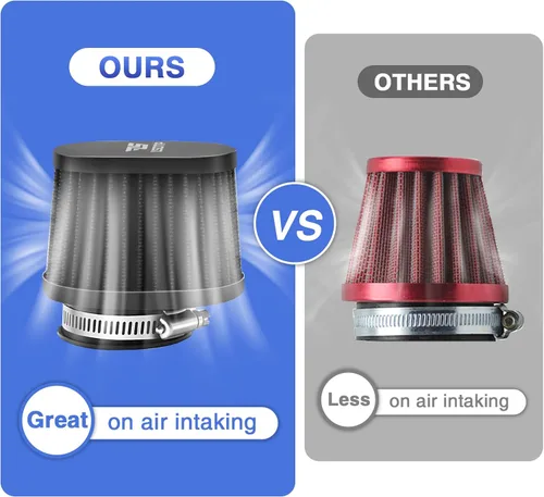 Miniatura 3 de 2 piezas de filtro de aire universal de 38 mm para motocicleta, filtro de motor de repuesto de alto rendimiento, filtros de aire para limpiador
