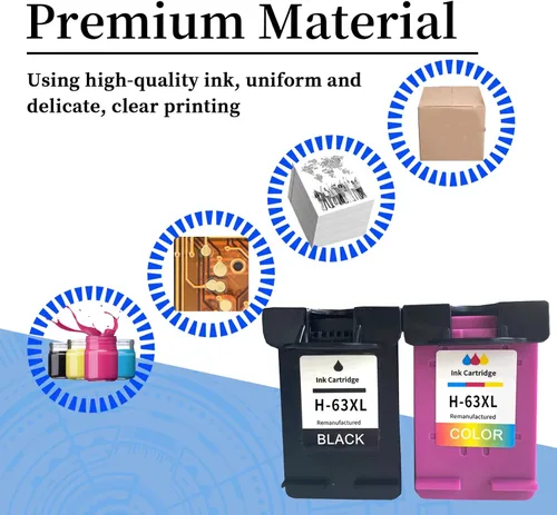 Miniatura 6 de 63XL 63 - Cartuchos de tinta compatibles con HP 63 63XL, cartuchos de tinta de alto rendimiento para impresoras HP DeskJet 1110, 1115, 2130, 2135
