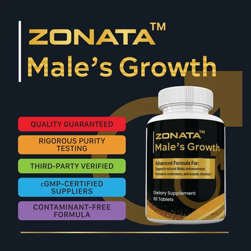 Miniatura 3 de Zonata Paquete de 3 suplementos dietéticos de crecimiento masculino para hombres, el crecimiento masculino mejora naturalmente el rendimiento