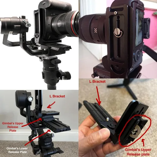 Miniatura 2 de (Real Single One) Cámara DSLR Soporte L Placa de liberación rápida Vertical Horizontal Trípode de conmutación Compatible con Canon Nikon Sony DJI