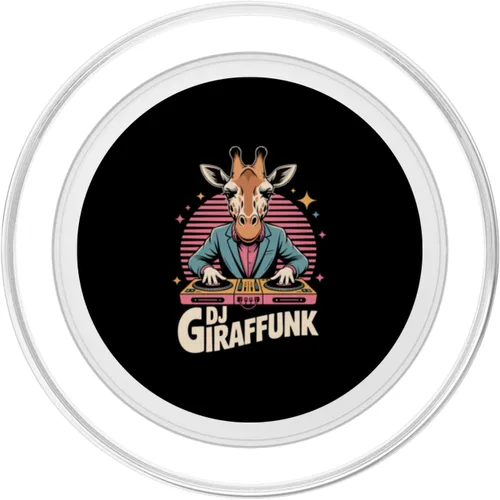 Miniatura 2 de DJ Giraffunk Retro Giraffe DJ Turntable Club Vibes PopSockets PopGrip for MagSafe