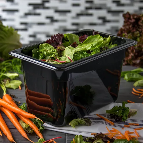 Miniatura 4 de Carlisle FoodService Products 3068203 StorPlus - Sartén para alimentos de cuarto tamaño, policarbonato, 6 pulgadas de profundidad, color negro