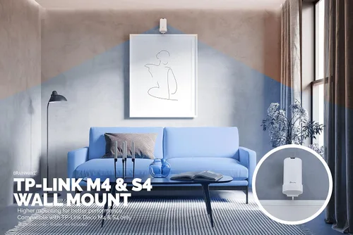 Miniatura 6 de Soporte adhesivo Deco M4 y S4 para montaje en pared para malla WiFi TP-Link, soporte de cinta VHB fuerte, sin tornillos, taladros y no necesita