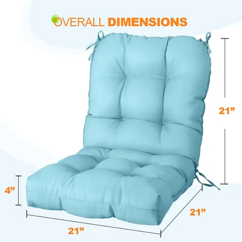 Miniatura 3 de EAGLE PEAK Cojín Acolchado para Silla de Exterior/Interior para Asiento/Respaldo, Juego de 1, 42'' x 21'', Azul Claro