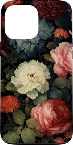 Miniatura 23 de Vintage Dark Flower Pattern Moody Floral Case for iPhone 16