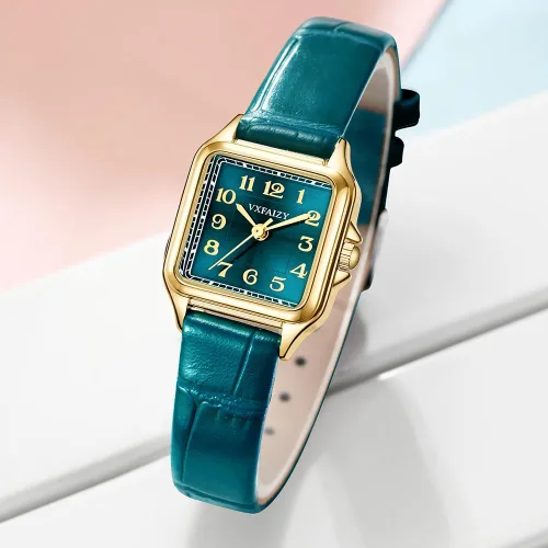 Miniatura 4 de Reloj cuadrado delicado para mujeres con números arábigos fáciles de leer, relojes de vestir para damas