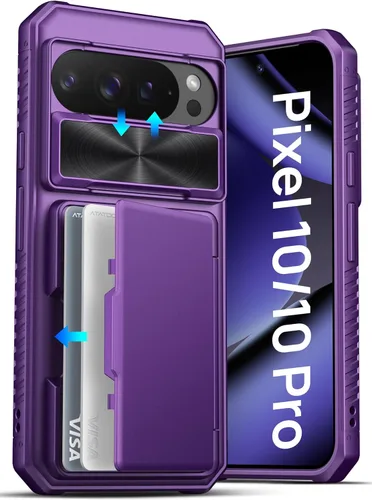 Miniatura 10 de ATATOO Funda tipo cartera para Google Pixel 10 Pro XL, tarjetero integrado (3-5 tarjetas) [bloqueo RFID] y cubierta de cámara deslizante, protección