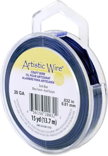Miniatura 177 de Artistic Wire, alambre para manualidades de calibre 22 bañado en plata, resistente a las manchas, color cobre, blanco, 9,1 m