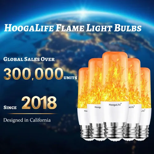 Miniatura 3 de HoogaLife Bombillas de llama, bombillas de luz parpadeante cálida efecto de fuego real, bombilla de llama LED E26 para Navidad, Halloween, fiesta