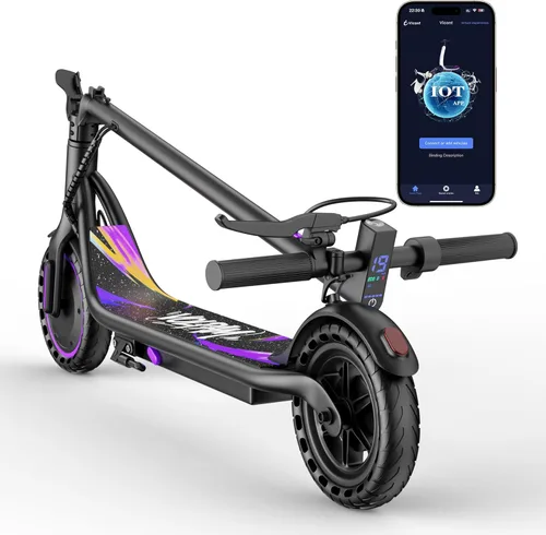 Miniatura 12 de VOLPAM Scooter eléctrico con neumático sólido de 8.5"/10", motor potente de 350 W/500 W y velocidad máxima de 19/22 MPH, alcance de 16 a 28 millas