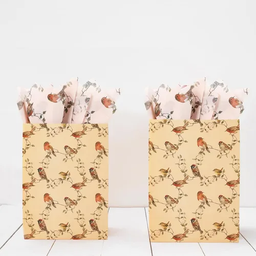 Miniatura 7 de JarThenaAMCS 60 hojas de papel de seda de pájaro, rama de pájaro, papel de regalo decorativo para manualidades, manualidades, primavera, boda