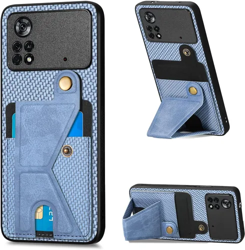 Miniatura 100 de Funda para Xiaomi Poco M5s 4G, Funda para Redmi Note 10 4G / Note 10S 4G / Note 11 SE (India) Funda de cuero PU ranuras para tarjetas Soporte