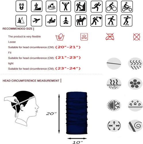 Miniatura 2 de ELANE 10 máscaras faciales para cuello, polainas de senderismo para mujeres, polaina de cuello de pesca para hombres, protección UV, bandanas