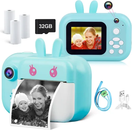 Cámara para niños MINIBEAR con impresión instantánea para niños, cámara digital para niños pequeños, juguetes para niños, regalos de Navidad y