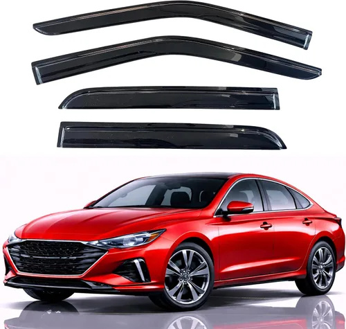 Miniatura 84 de KPY Visor de ventana compatible con Hyundai Tucson 2021-2025, 4 piezas de deflector de ventilación para ventana lateral, estilo Mugen, protector
