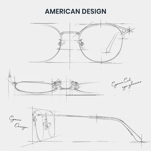 Miniatura 5 de Cyxus Paquete de 2 lentes de bloqueo de luz azul para mujer, diseño de montura redonda de ojo de gato, luz azul antidañina entre 380 nm y 450 nm