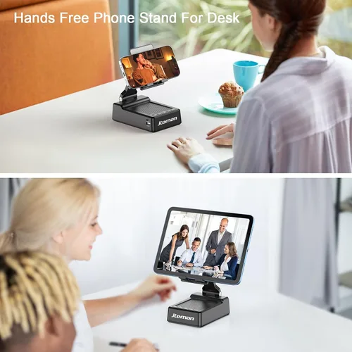 Miniatura 6 de JTEMAN Regalos para hombres y mujeres, soporte ajustable para teléfono celular con altavoz Bluetooth y función de carga, genial idea de regalo