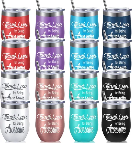 Miniatura 8 de Sieral Regalos de Agradecimiento "Thank You for Being Awesome" Vaso de Vino Aislado para Empleados Regalos de Apreciación para Mujeres, Hombres