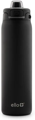 Miniatura 53 de Ello Pop & Fill Insulated Stainless Steel Water Bottle with Quick Fill Lid, Leakproof Locking, Sip or Chug Spout, BPA-Free, Double Wall Vacuum Negro