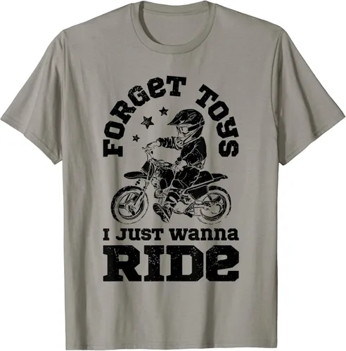Forget Toys I Just Wanna Ride Dirt Bike Rider - Camiseta de motocross para niños gris S