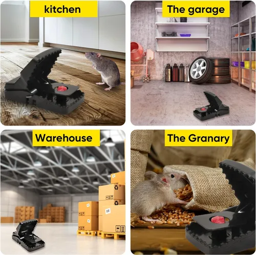 Miniatura 3 de Trampa para Ratas Paquete de 6, Trampas Grandes para Ratones para Uso Interior y Exterior, Trampa para Ratones Reutilizable, Rápida, Higiénica, Sin